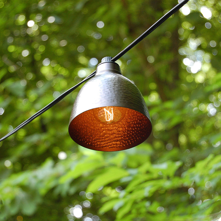 17 Stories Luisa Electric Café String Lights with 10 Bronze Metal Domes